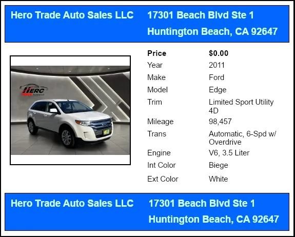 Used 2011 Ford Edge Limited w/ Driver Entry Pkg FWD image 60