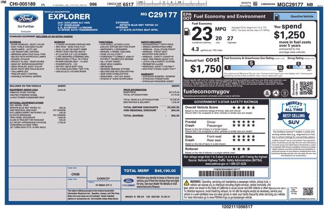Used 2021 Ford Explorer XLT w/ Equipment Group 202A AWD/4WD image 47