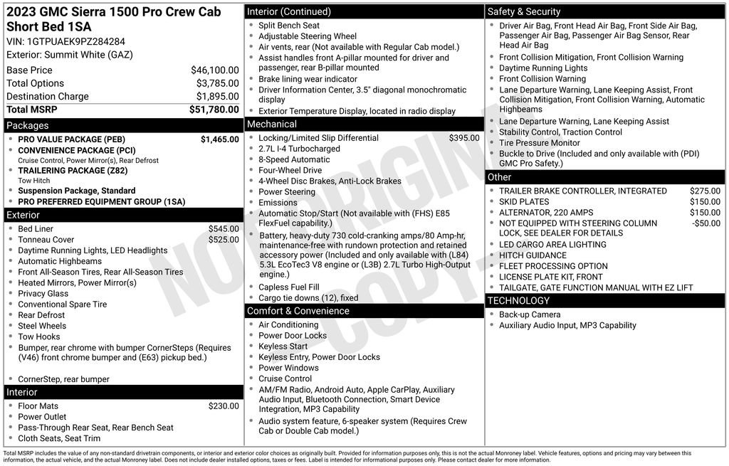 Used 2023 GMC Sierra 1500 Pro w/ Pro Value Package AWD/4WD image 6