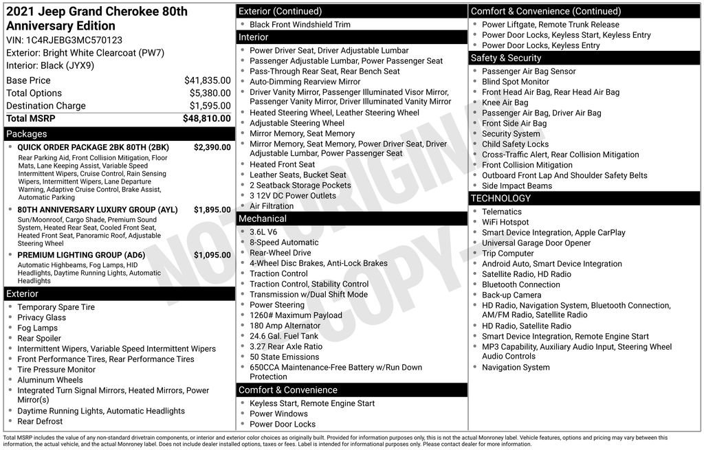 Used 2021 Jeep Grand Cherokee Limited w/ Quick Order Package 28K 80th RWD image 5
