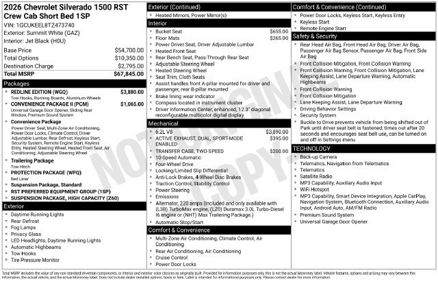 New 2026 Chevrolet Silverado 1500 RST w/ Redline Edition AWD/4WD image 4
