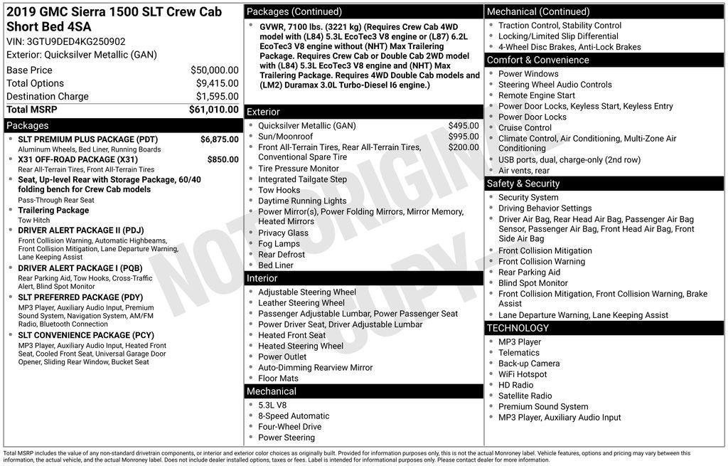 Certified 2019 GMC Sierra 1500 SLT w/ SLT Premium Plus Package AWD/4WD image 11