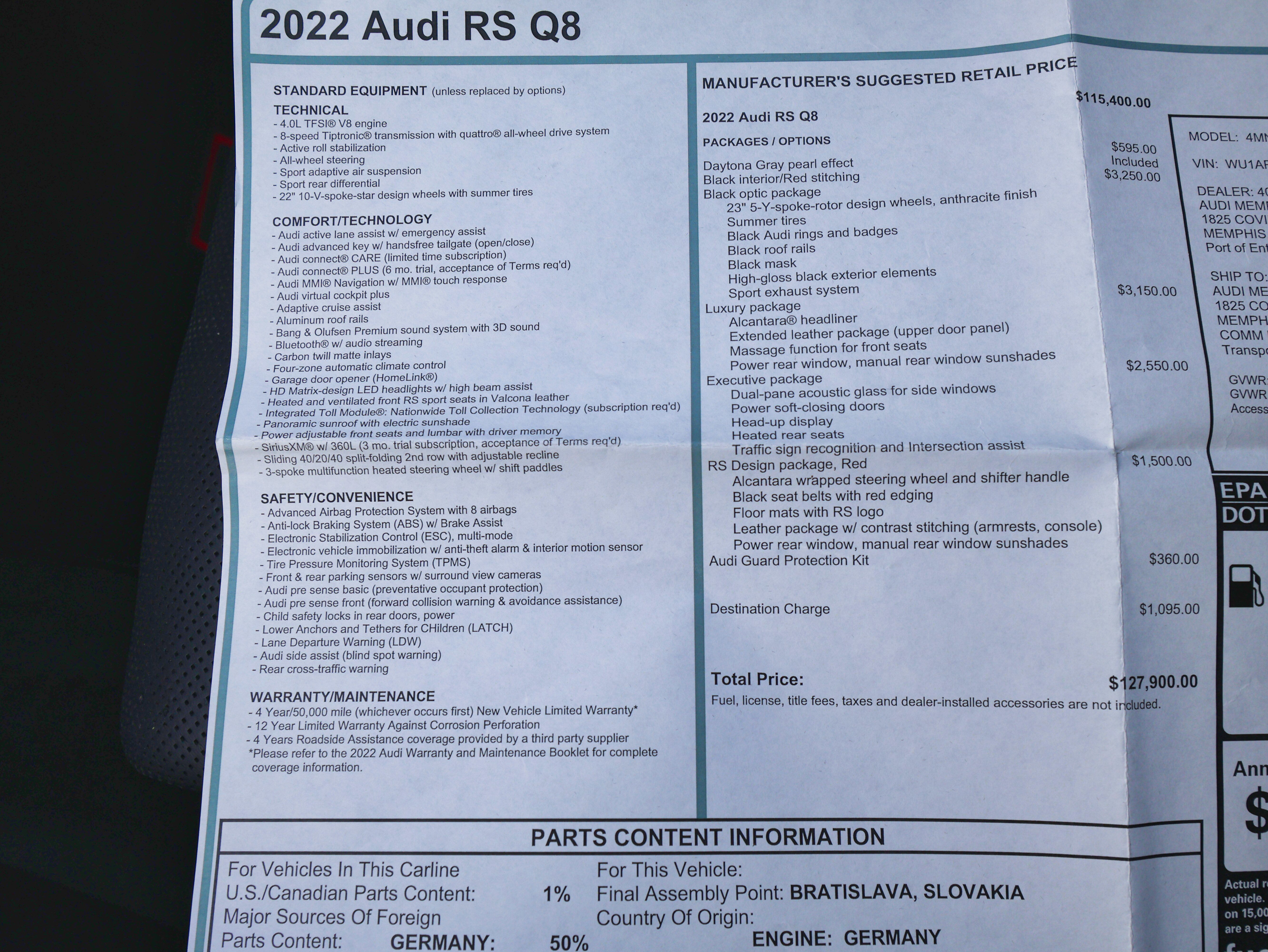 Used 2022 Audi RS Q8 w/ Black Optic Package image 11