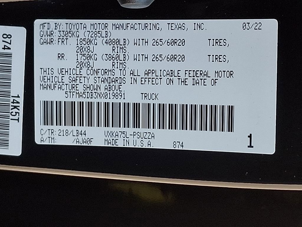 Used 2022 Toyota Tundra 1794 Edition w/ Advanced Package image 25