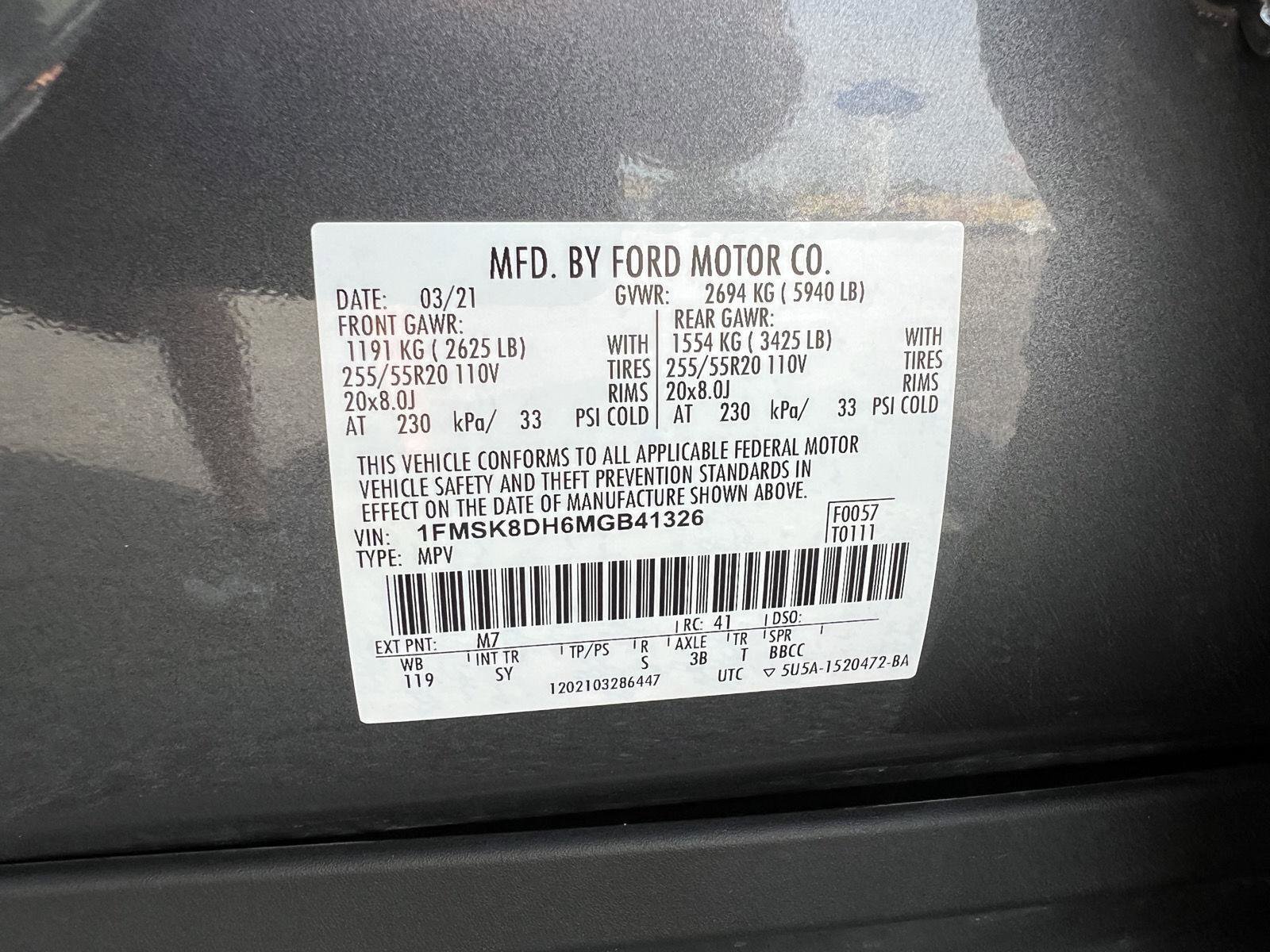 Used 2021 Ford Explorer XLT w/ Equipment Group 202A AWD/4WD image 59