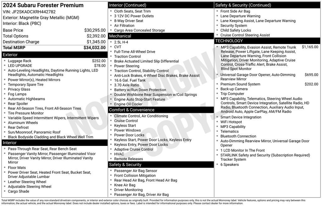 Certified 2024 Subaru Forester Premium AWD/4WD image 28