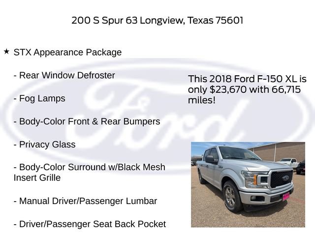 Used 2018 Ford F150 XL w/ Equipment Group 101A Mid RWD image 10