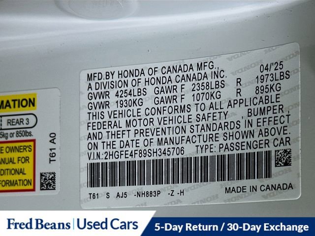 Used 2025 Honda Civic Sport image 33