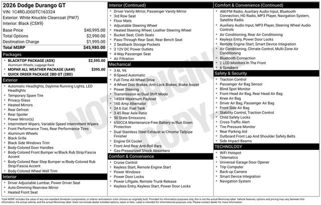 New 2026 Dodge Durango GT w/ Blacktop Package image 29
