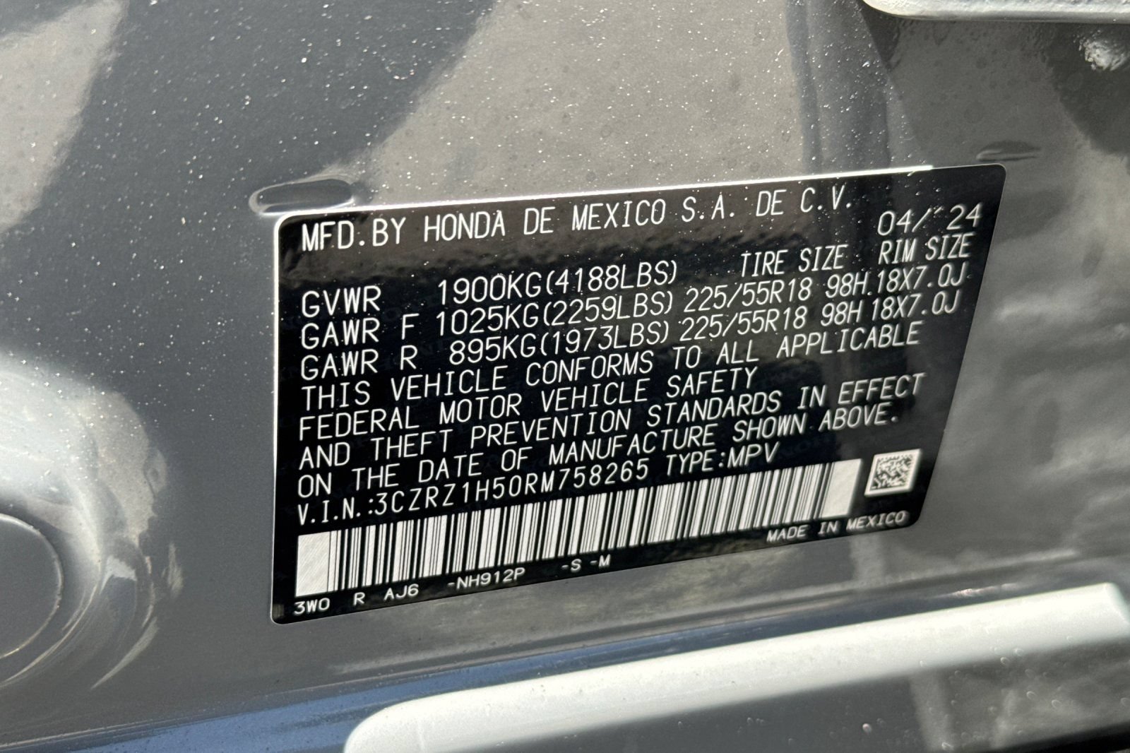 Certified 2024 Honda HR-V Sport image 28