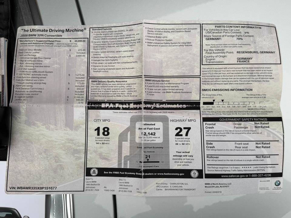 Used 2008 BMW 328i Convertible image 38