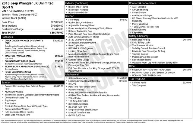 Used 2018 Jeep Wrangler Unlimited Sport S image 33