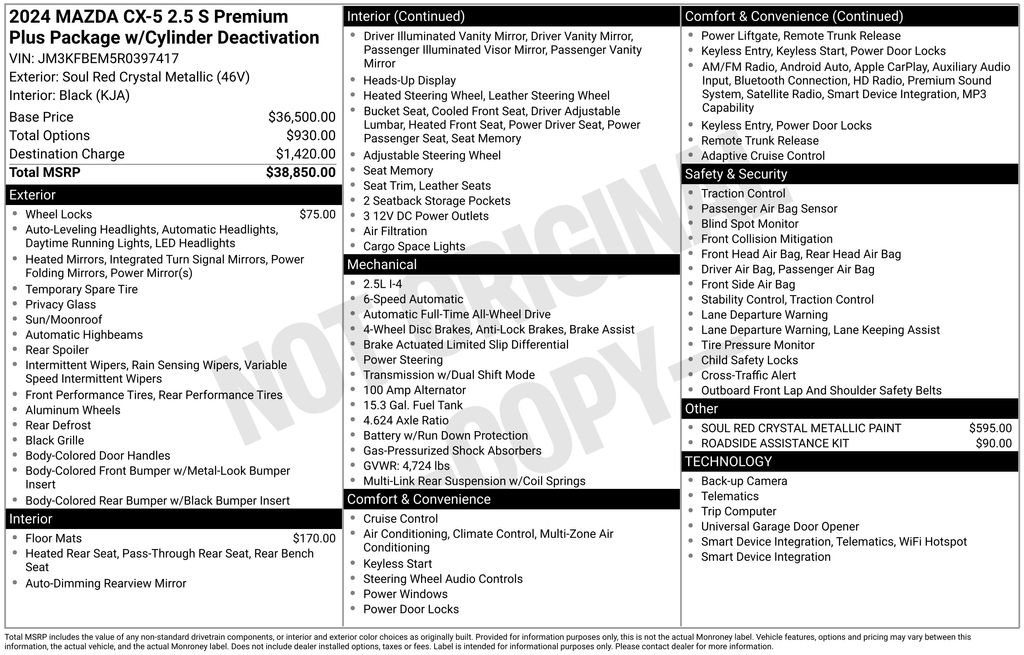 Certified 2024 MAZDA CX-5 AWD 2.5 S w/ Premium Plus Pkg image 19