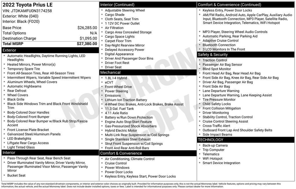 Used 2022 Toyota Prius LE image 17