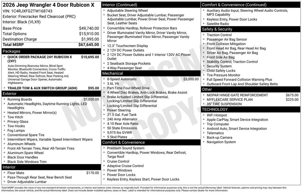 New 2026 Jeep Wrangler Unlimited Rubicon AWD/4WD image 23