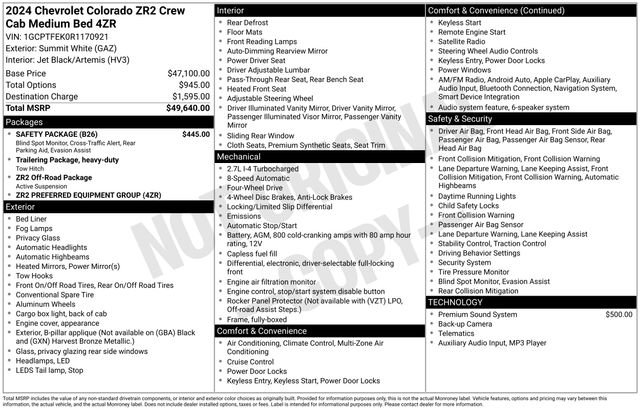 Used 2024 Chevrolet Colorado ZR2 w/ Safety Package image 39
