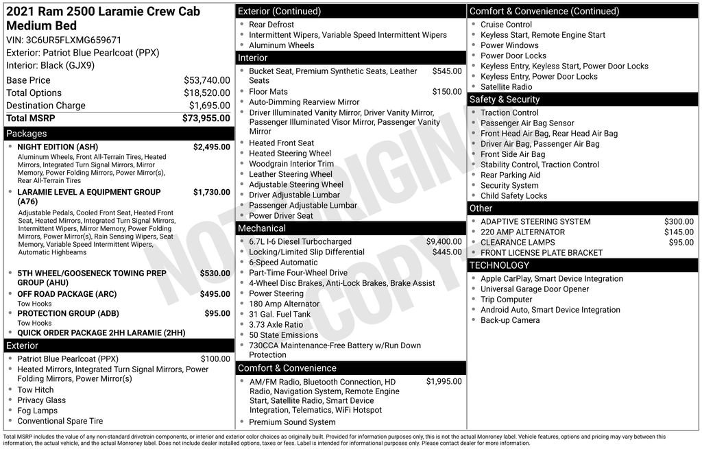 Used 2021 RAM 2500 Laramie w/ Night Edition image 15