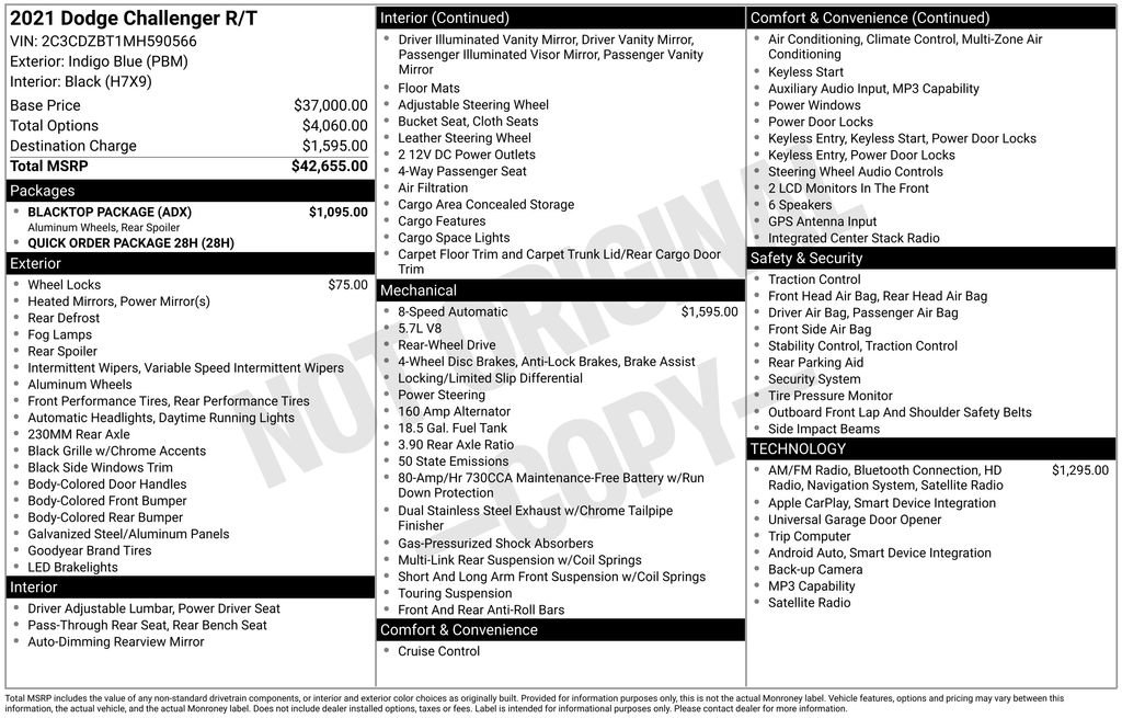 Used 2021 Dodge Challenger R/T w/ Blacktop Package RWD image 4