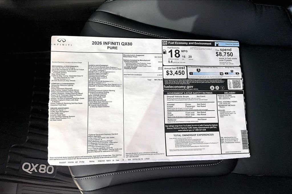 New 2026 INFINITI QX80 Pure w/ Cargo Package image 43