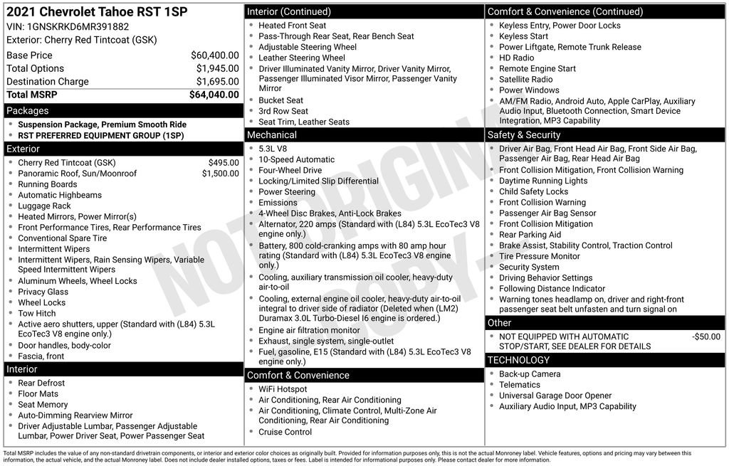 Used 2021 Chevrolet Tahoe RST AWD/4WD image 26