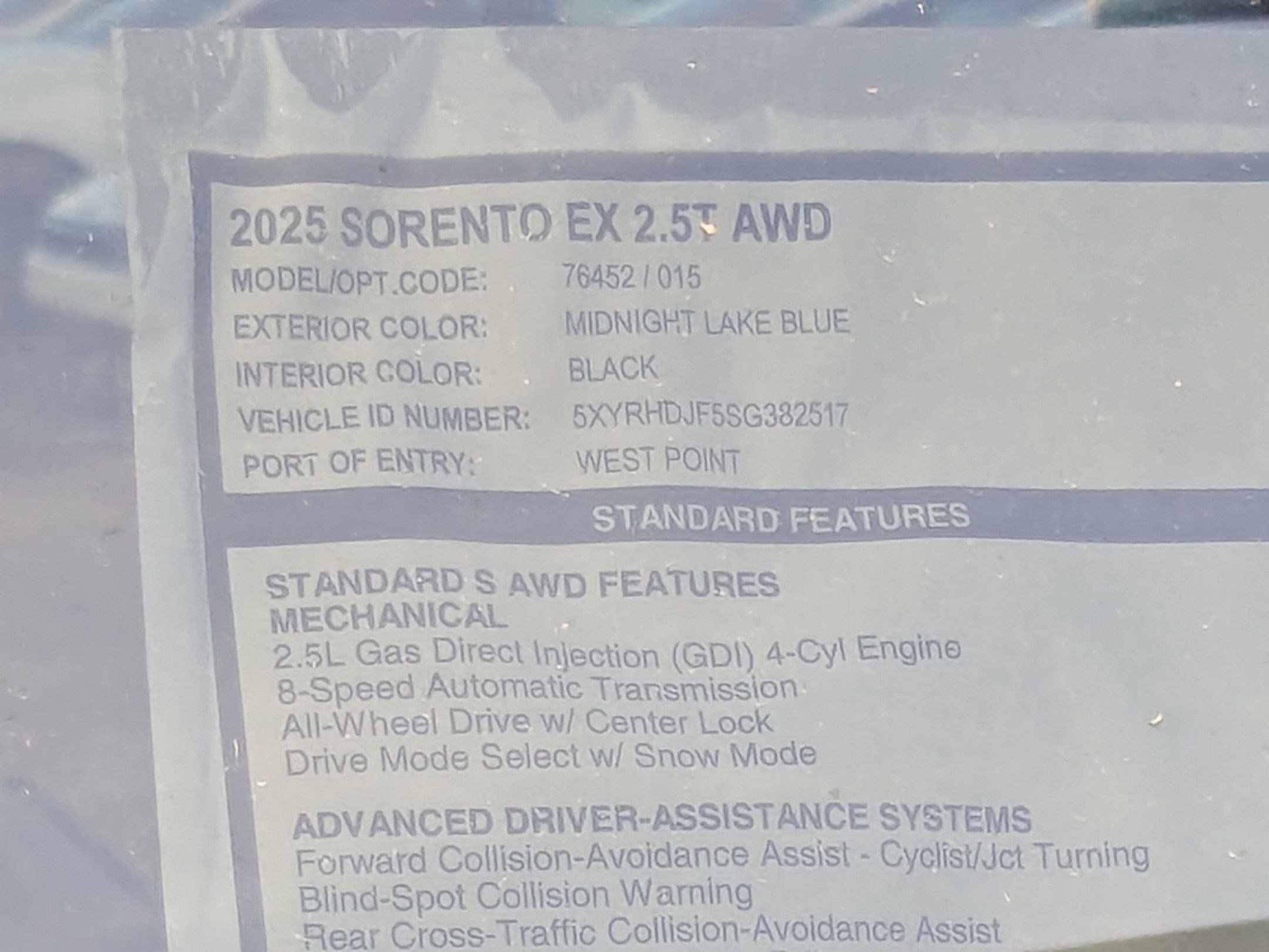 New 2025 Kia Sorento EX w/ Panoramic Sunroof Package image 23