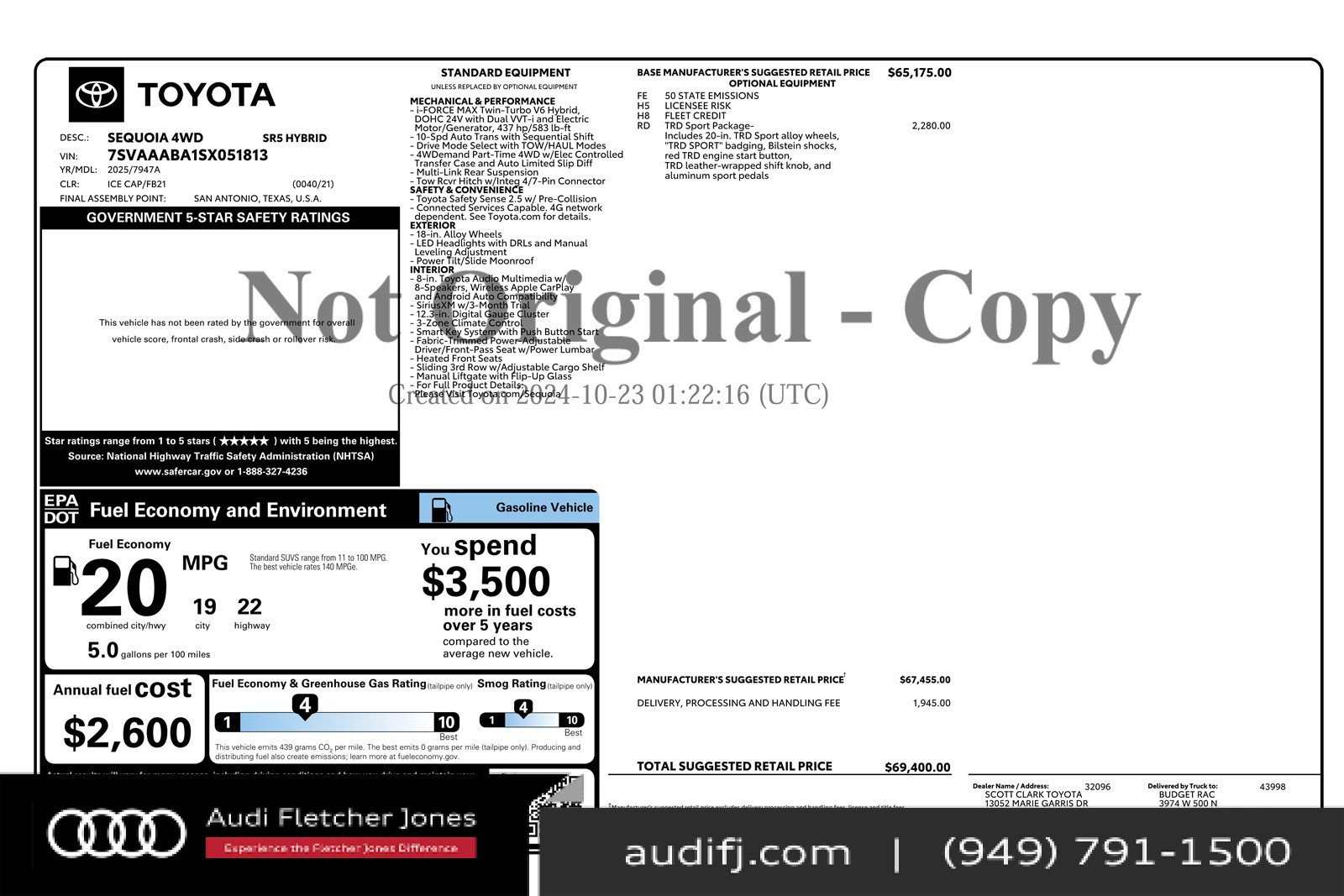 Used 2025 Toyota Sequoia SR5 w/ TRD Sport Package image 2