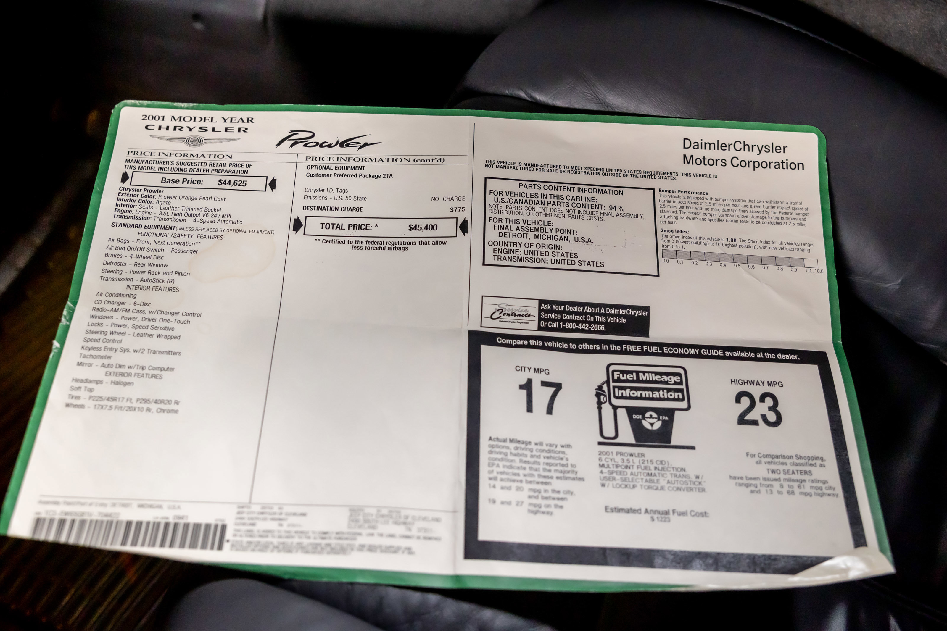 Used 2001 Chrysler Prowler image 30