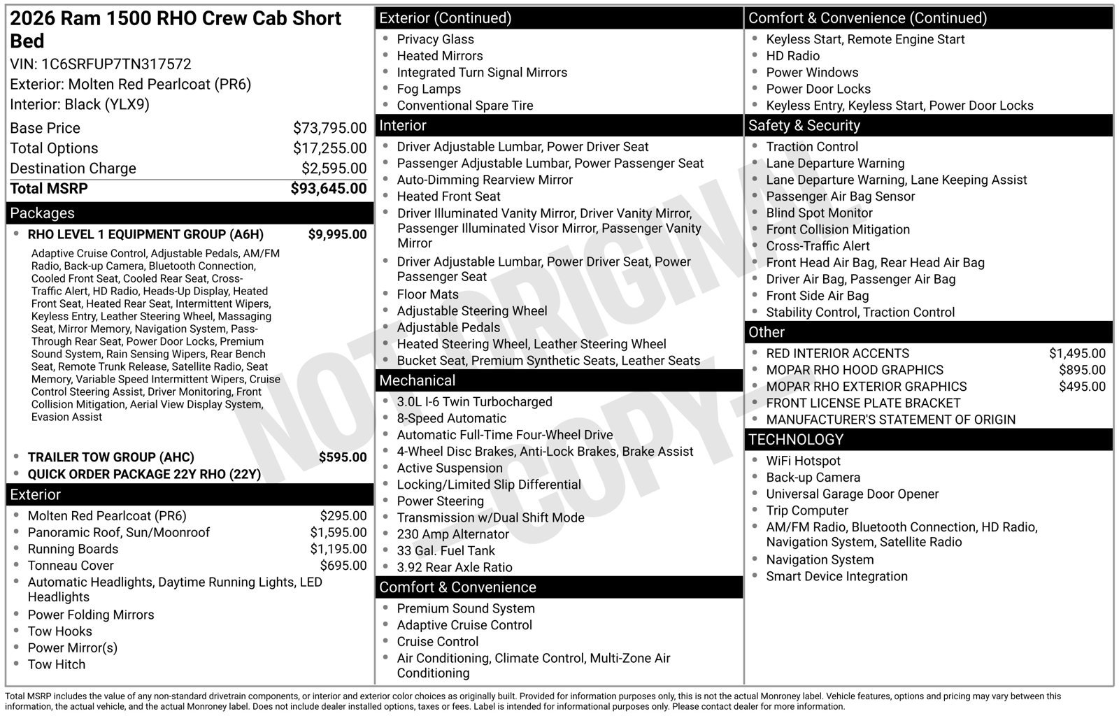 New 2026 RAM 1500 RHO w/ RHO Level 1 Equipment Group AWD/4WD image 29