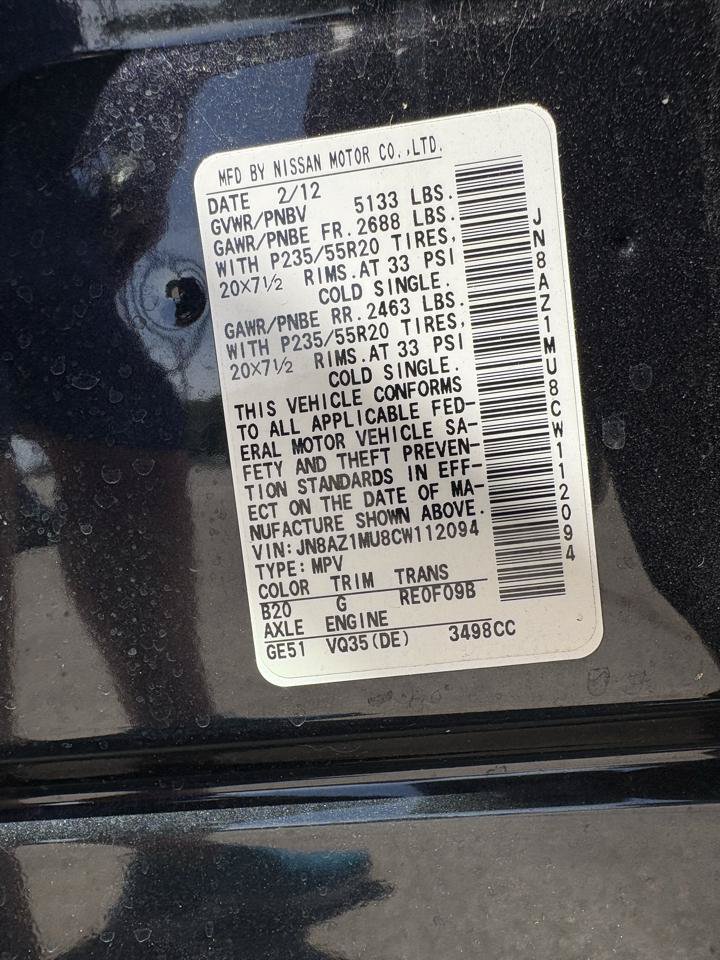 Used 2012 Nissan Murano LE w/ Platinum Pkg FWD image 59