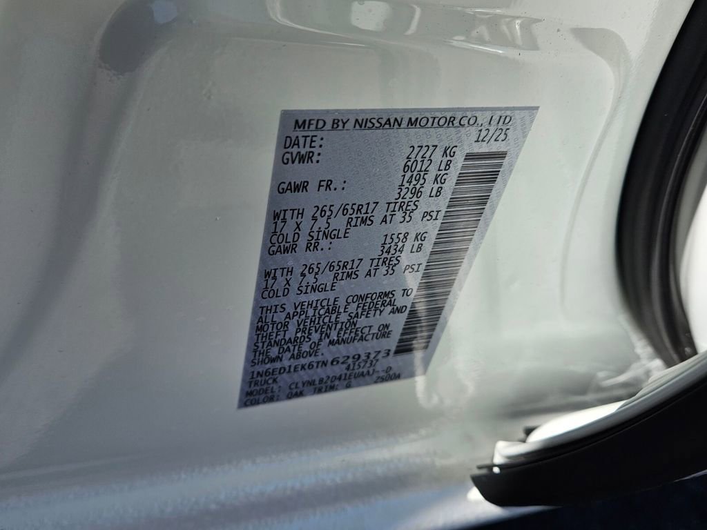 New 2026 Nissan Frontier SV w/ All-Weather Content Package image 16