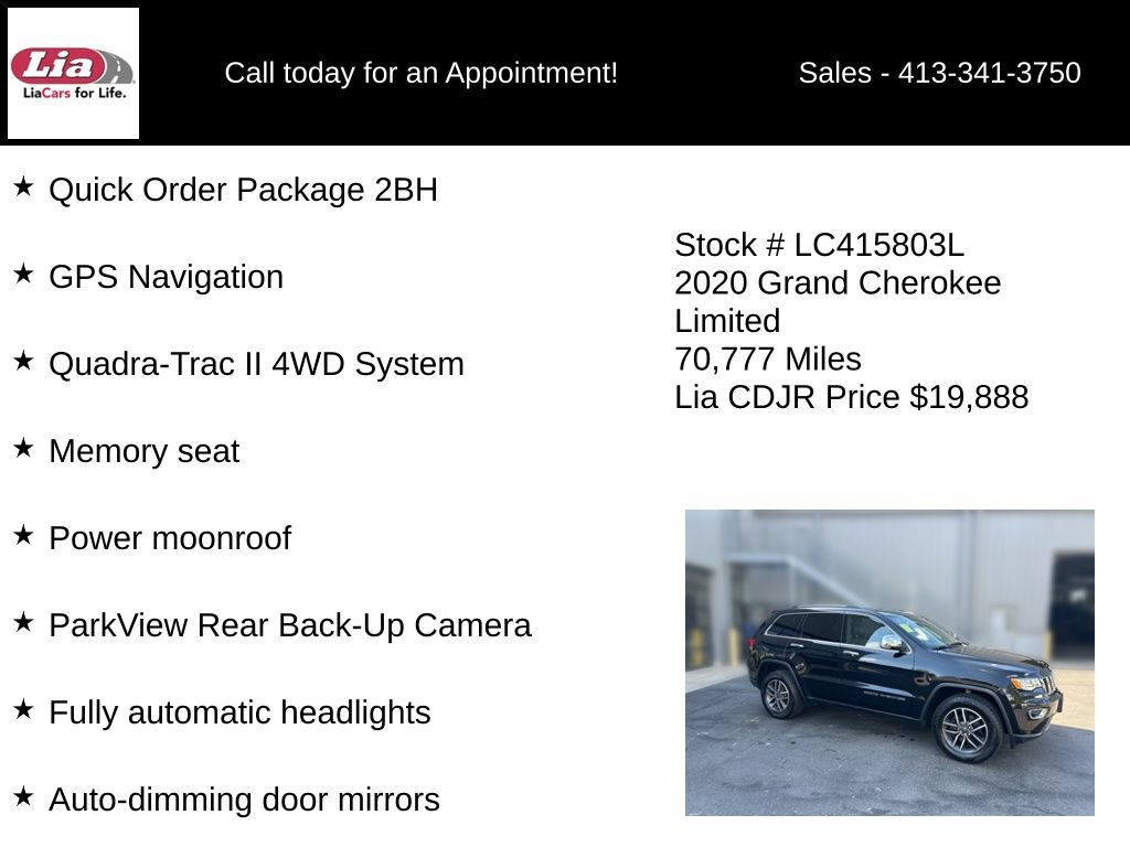 Certified 2020 Jeep Grand Cherokee Limited AWD/4WD image 6