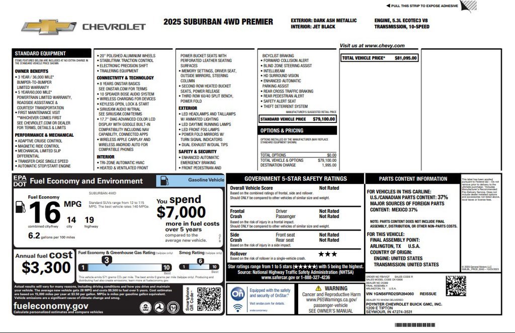 Used 2025 Chevrolet Suburban Premier AWD/4WD image 3