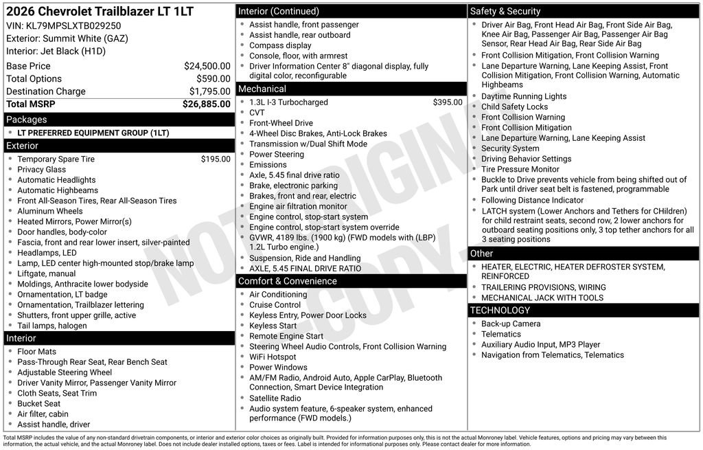 New 2026 Chevrolet TrailBlazer LT image 34