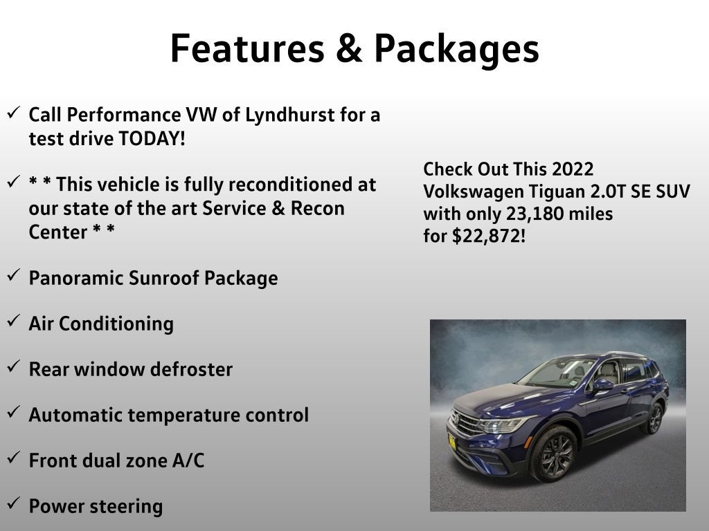 Used 2022 Volkswagen Tiguan SE w/ Panoramic Sunroof Package AWD/4WD image 4