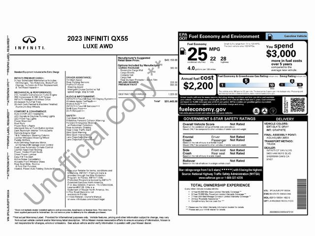 Used 2023 INFINITI QX55 Luxe w/ Cargo Package image 2
