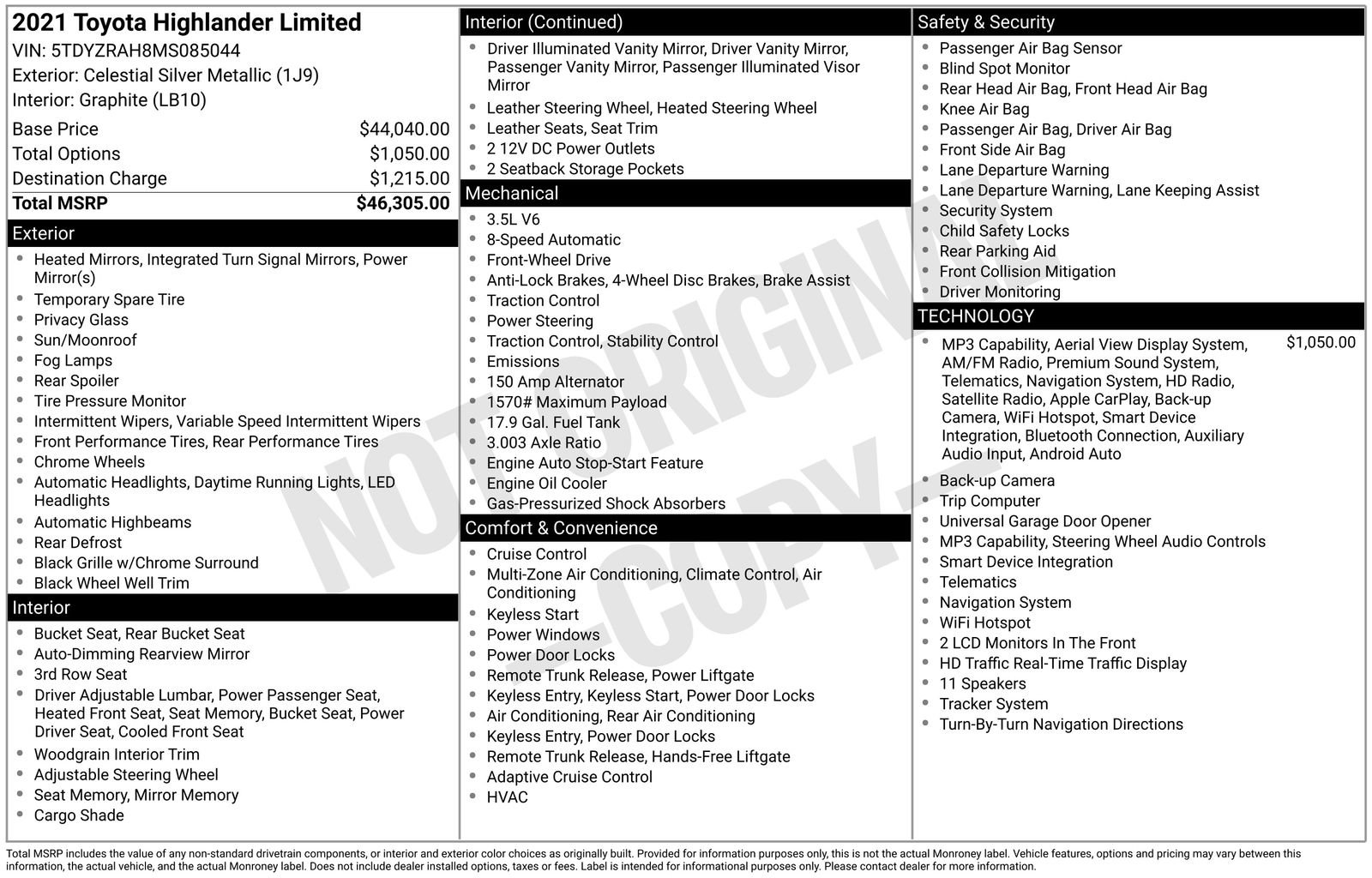 Used 2021 Toyota Highlander Limited FWD image 45