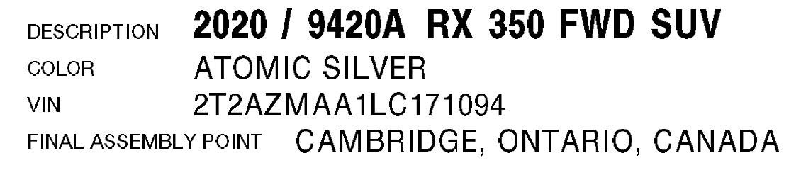 Used 2020 Lexus RX 350 FWD w/ Accessory Package image 85