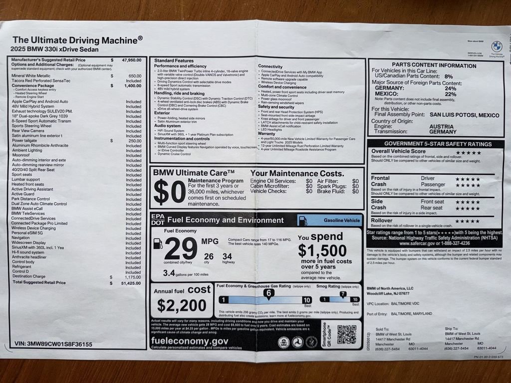 Used 2025 BMW 330i xDrive Sedan w/ Convenience Package image 11