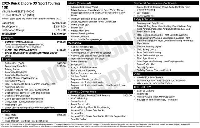 New 2026 Buick Encore GX Sport Touring w/ Comfort Package AWD/4WD image 38