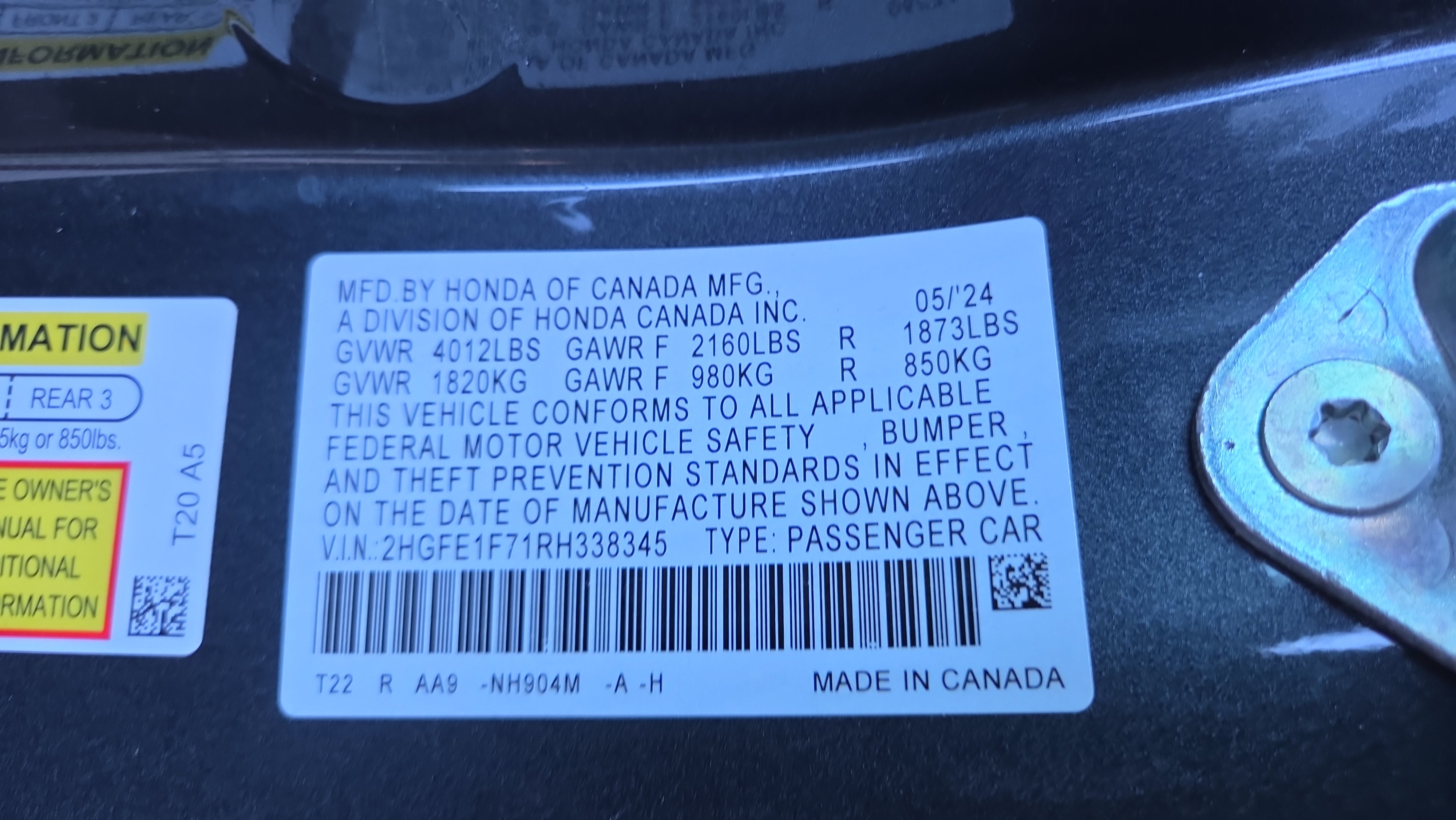 Certified 2024 Honda Civic EX image 24