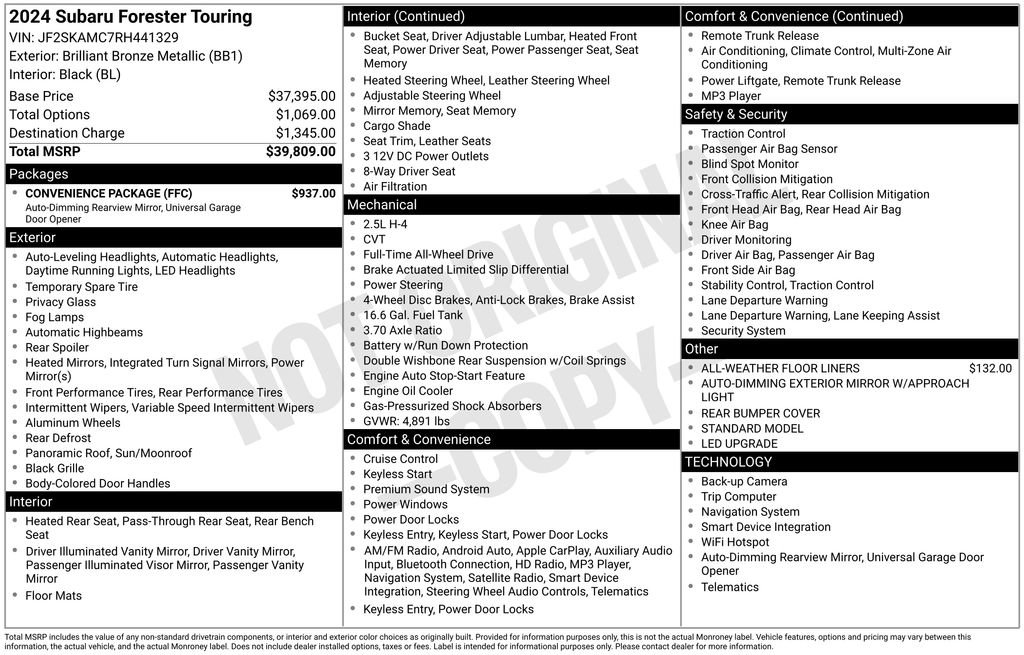 Used 2024 Subaru Forester Touring w/ Convenience Package image 13