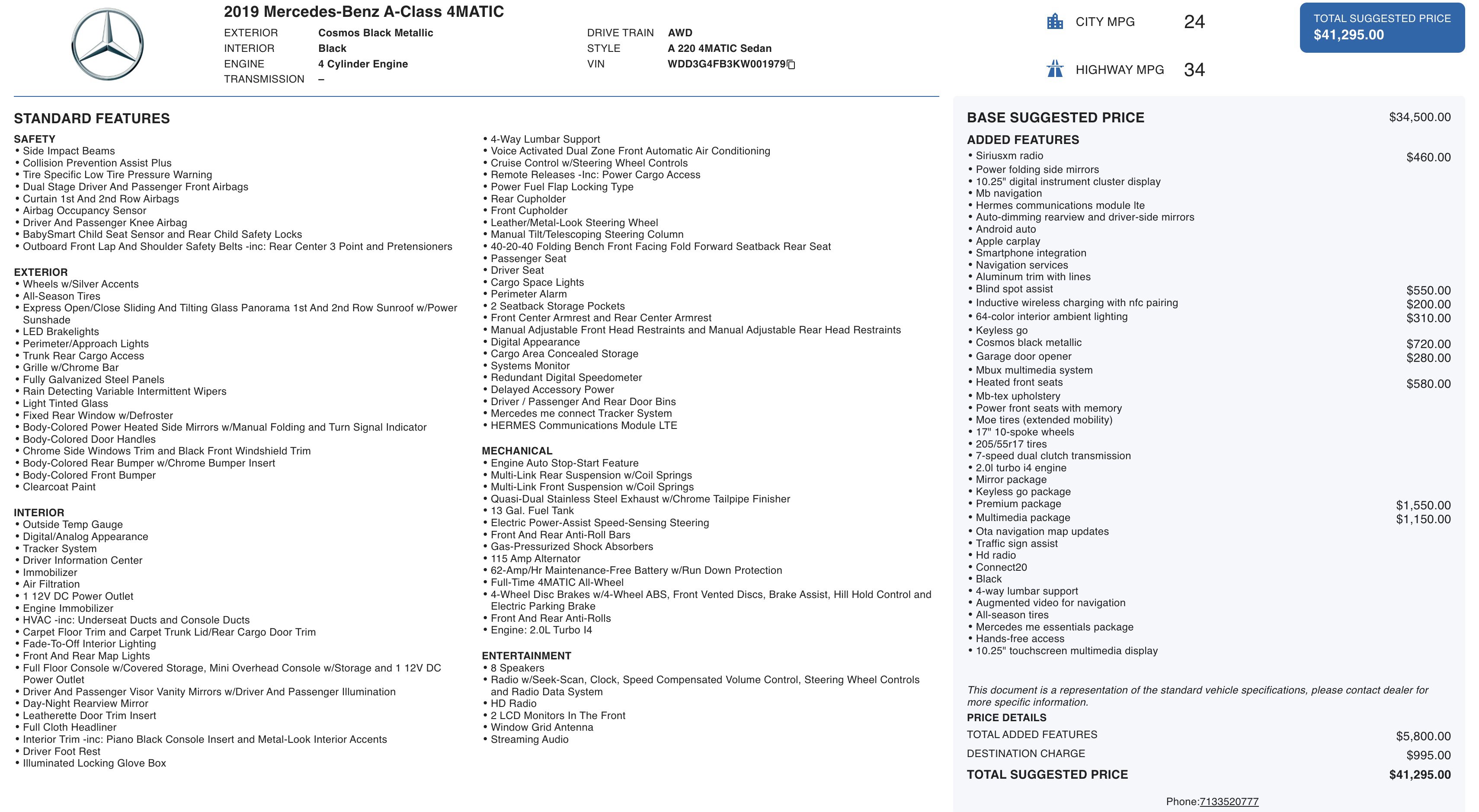 Used 2019 Mercedes-Benz A 220 A 220 w/ Premium Package image 3