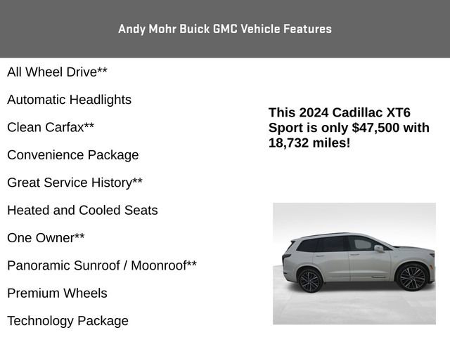 Used 2024 Cadillac XT6 Sport w/ Technology Package AWD/4WD image 8