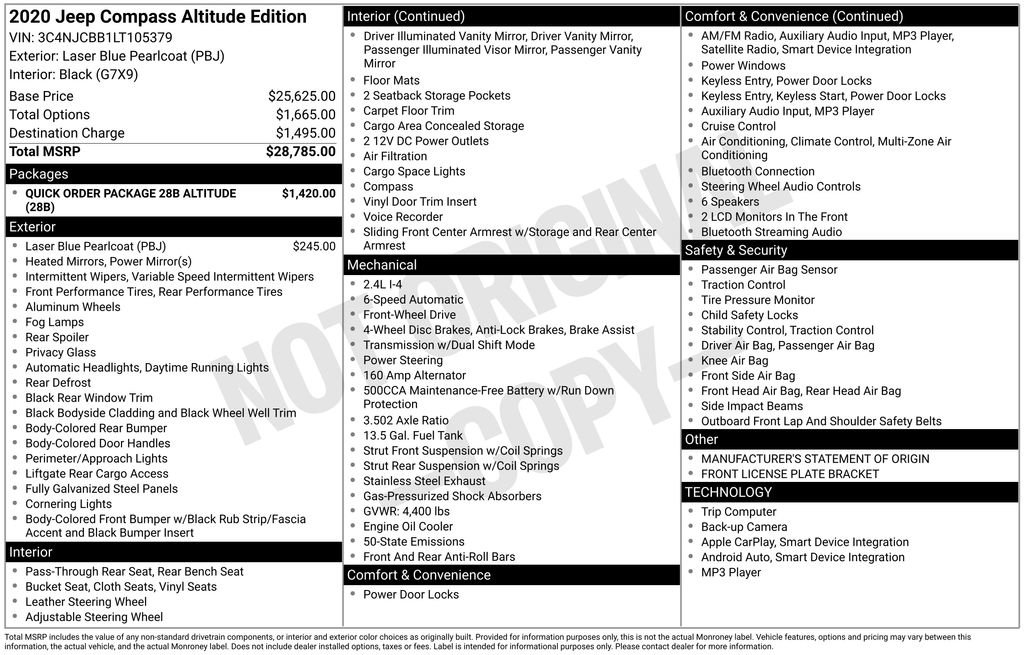 Used 2020 Jeep Compass Latitude image 43