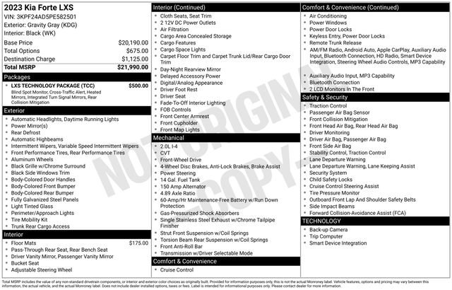 Certified 2023 Kia Forte LXS w/ LXS Technology Package image 25