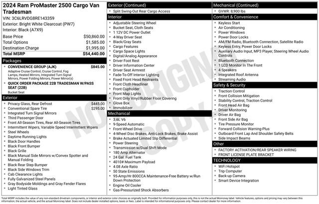 New 2024 RAM ProMaster 2500 w/ Convenience Group image 4