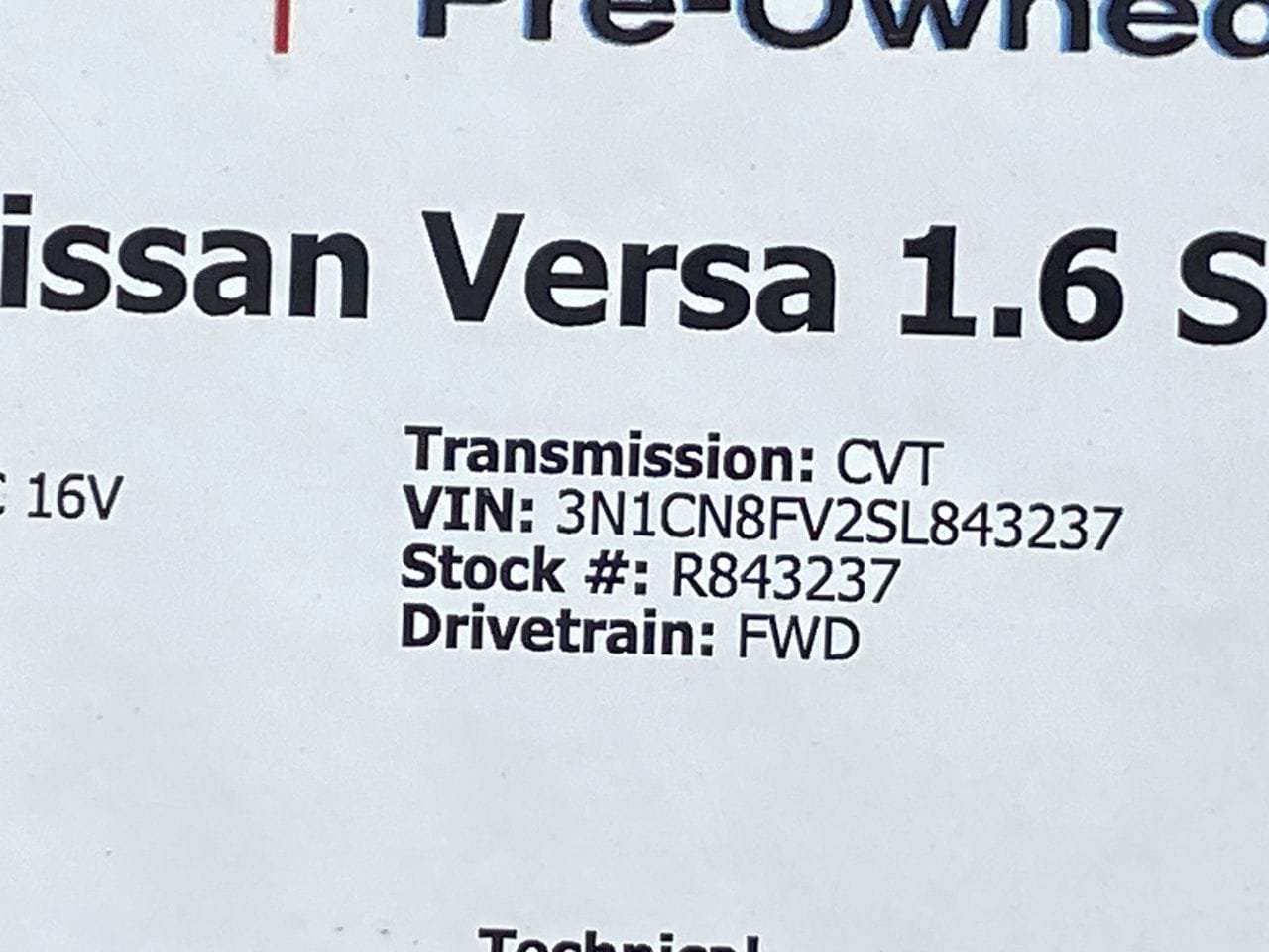 Certified 2025 Nissan Versa SR w/ Trunk Package FWD image 35