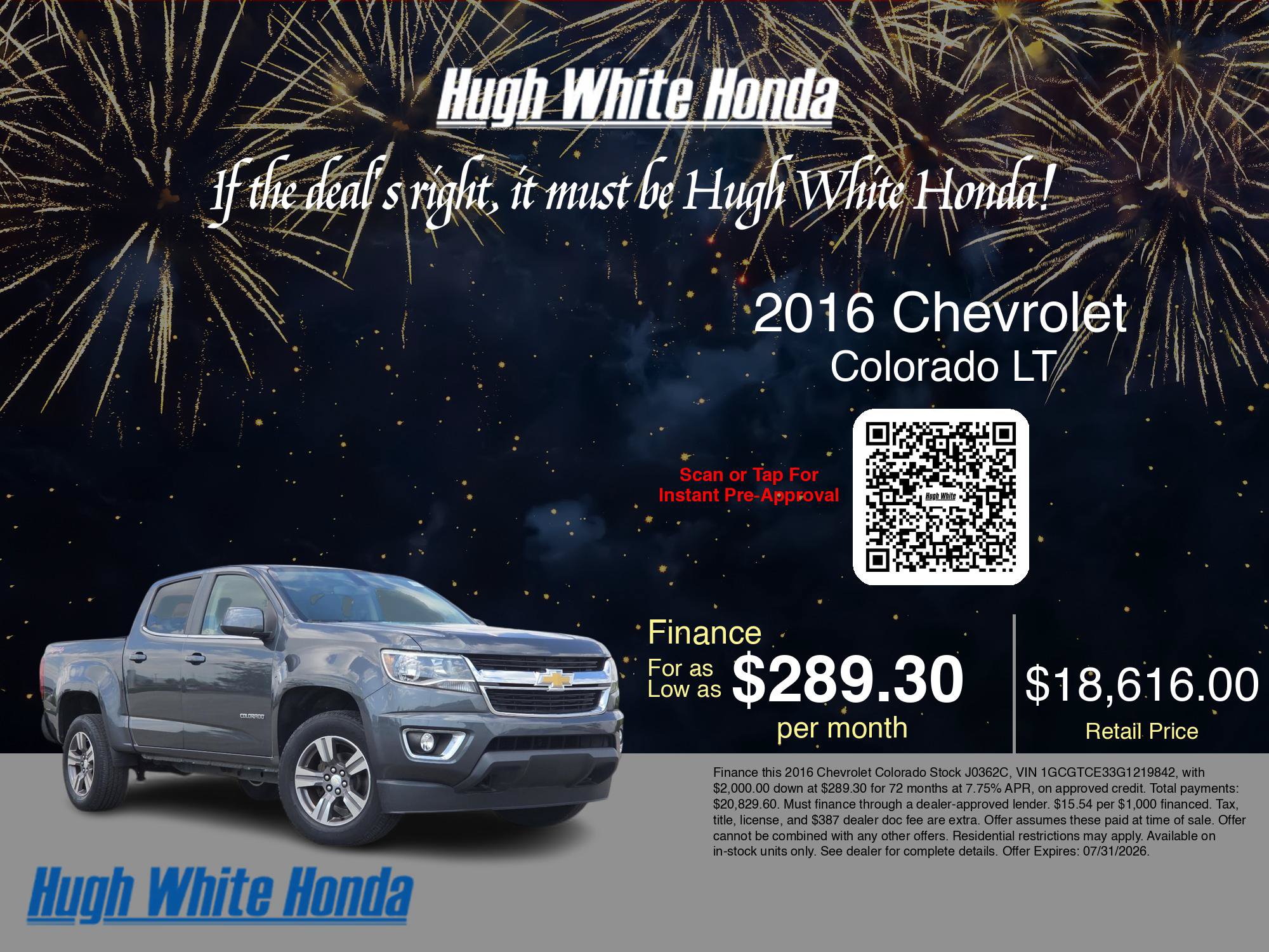 Used 2016 Chevrolet Colorado LT w/ LT Convenience Package AWD/4WD image 3