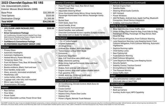 Certified 2023 Chevrolet Equinox RS w/ LPO, Floor Liner Package AWD/4WD image 6