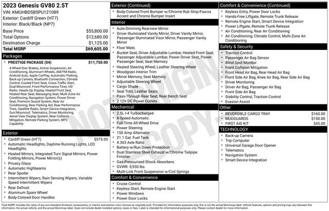 Used 2023 Genesis GV80 2.5T w/ Prestige Package image 5